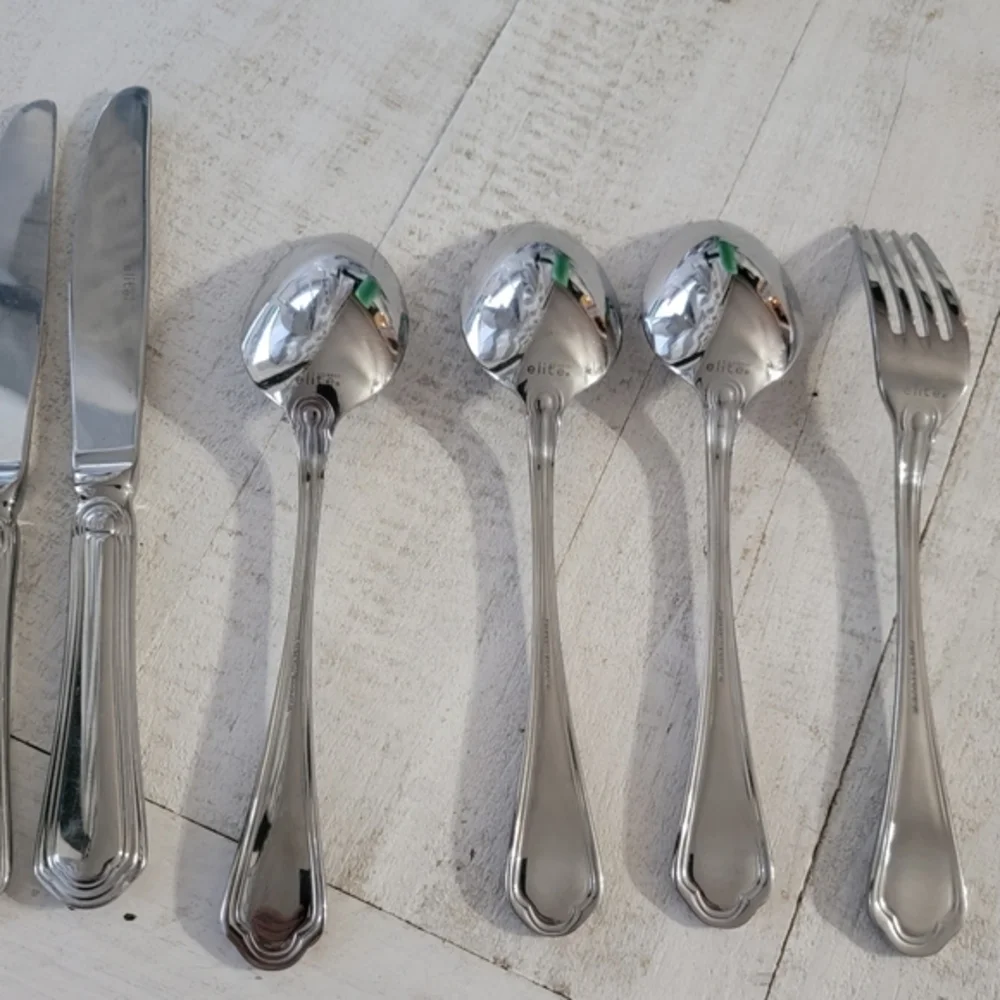 Gibson Elite Trevi‎ 6 Piece Stainless Steel Flatware Set Replacement heavy